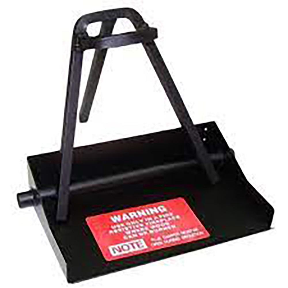 Natural gas burner kit base with black guard frame and red warning label
