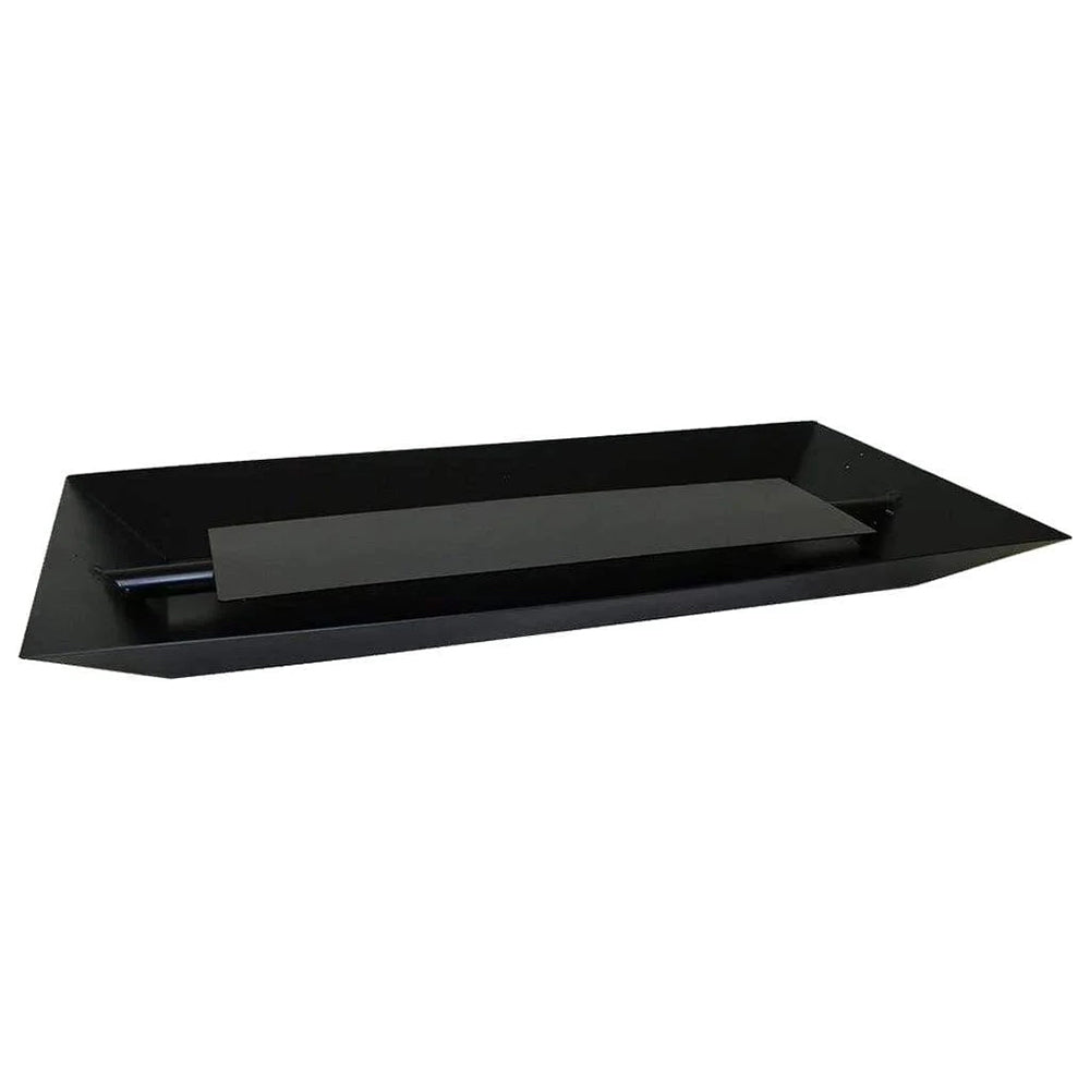 Vented gas burner pan kit with match-light igniter, black rectangular burner tray