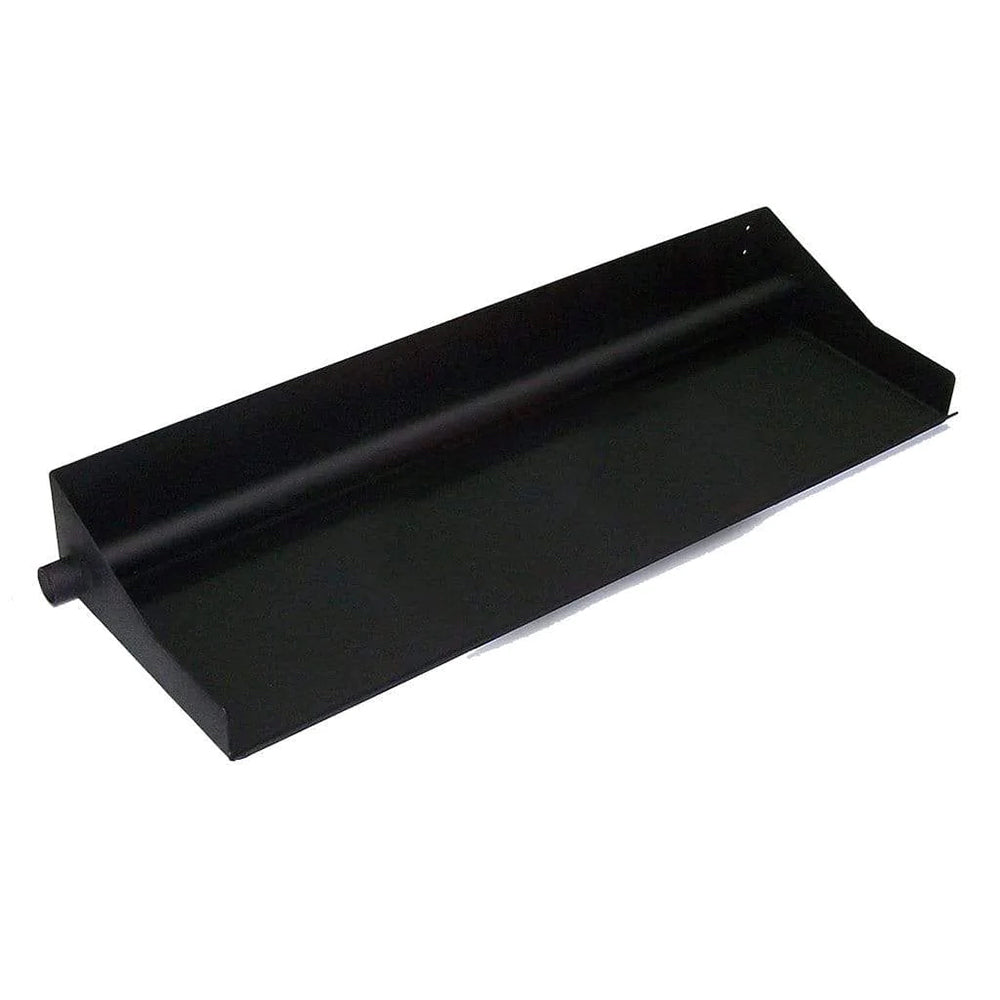 Vented e-burner burner base with mounting tab, black metal