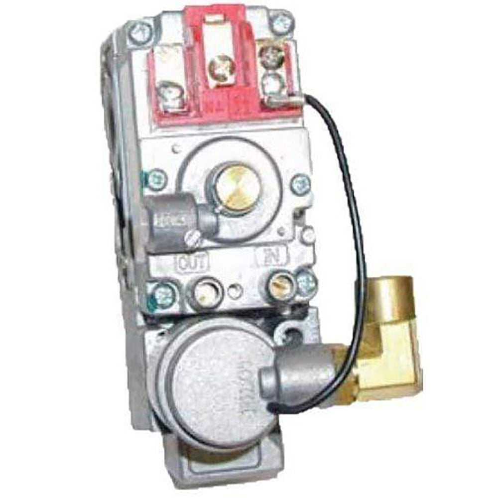 Ignition safety pilot control valve, red and silver metal with wire and gold connector
