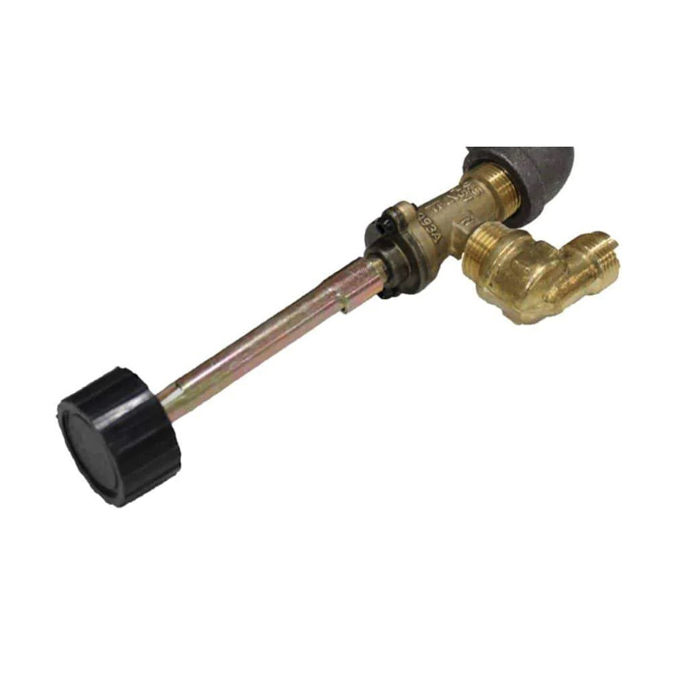 Manual gas valve with knob, brass body and metal stem, threaded connections