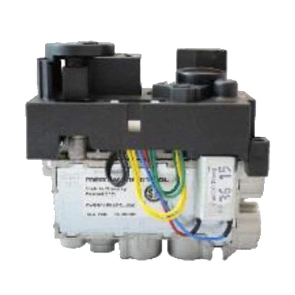Electronic MEI valve for ignition pilot, metal body with colored wire harness and ports