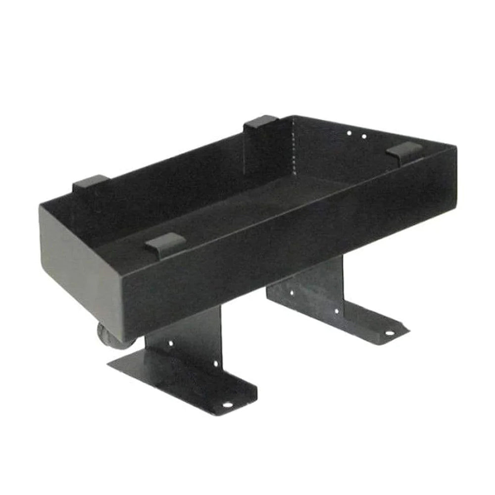 Olde World basket burner with mounting brackets, black metal burner base and supports