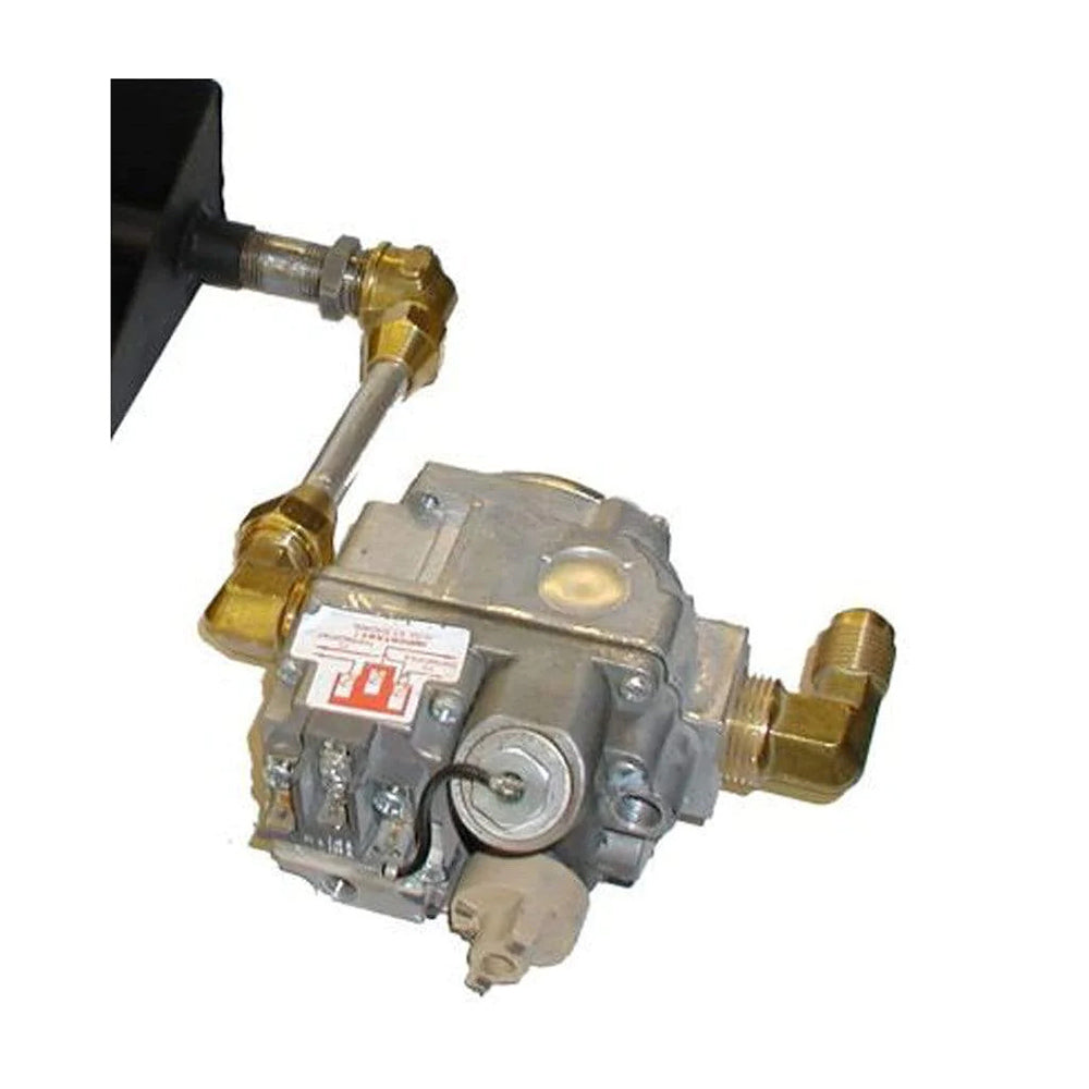 Millivolt safety pilot control valve with gray body and brass gas fittings