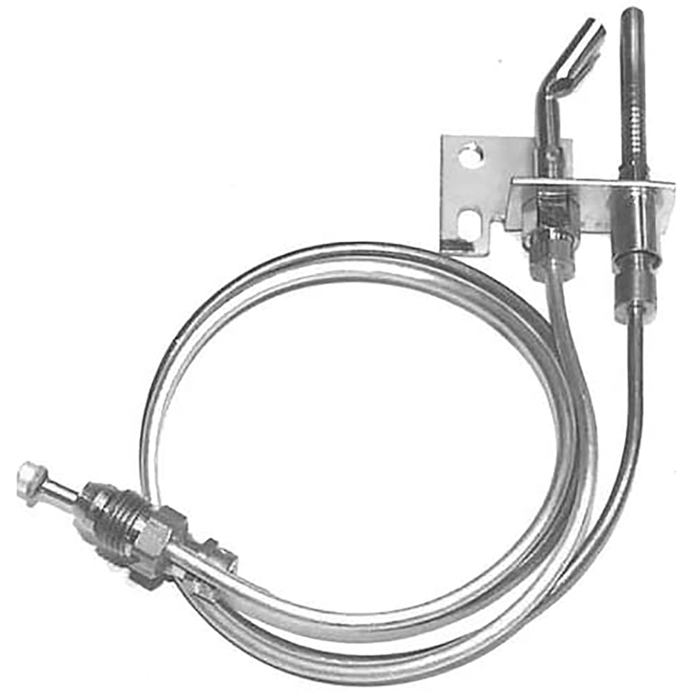 Metal thermocouple and pilot burner assembly with attached gas tubing and fittings
