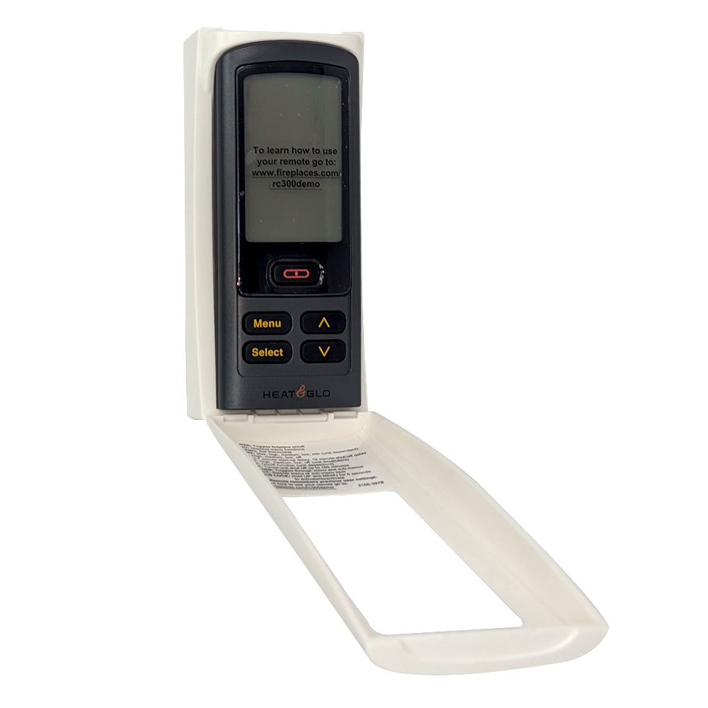 Replacement remote transmitter with dark screen, colored buttons, and red power icon