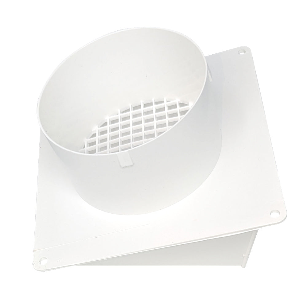 Replacement air shield with circular opening and white vent grille