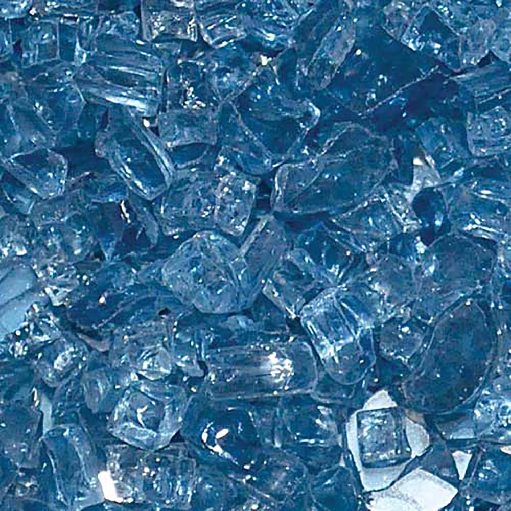 Decorative fire glass, small Pacific blue glass shards for fire pits