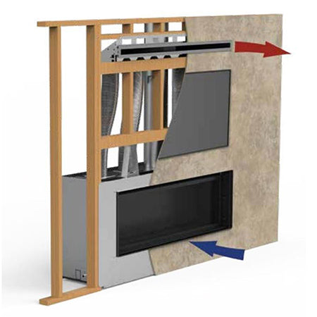 Superior HeatFlo convection air circulation kit with vent ducts for gas fireplace