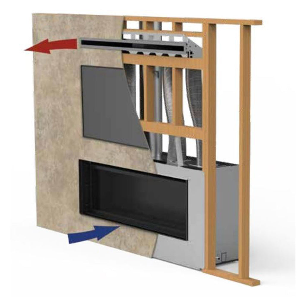 Superior HeatFlo flex extension kit with beige panel housing, metal frame, and two black vents