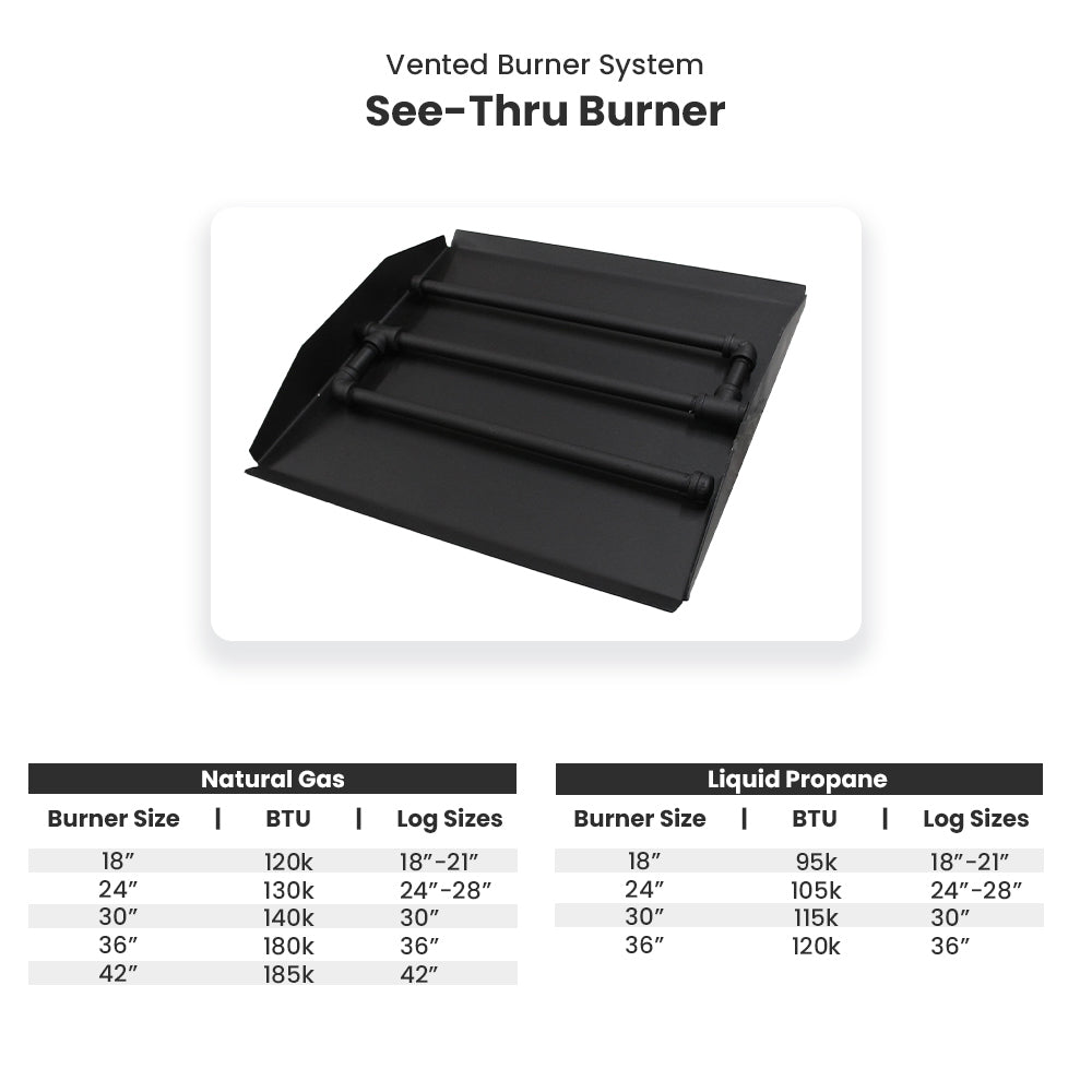 Black vented see-through burner tray