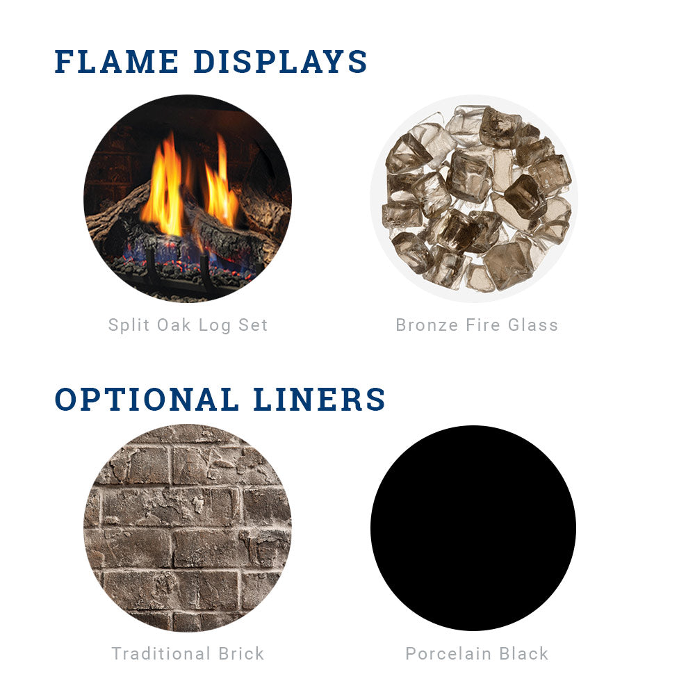 Kingsman IDV26 26-Inch Clean View Direct Vent Gas Fireplace Insert with Media