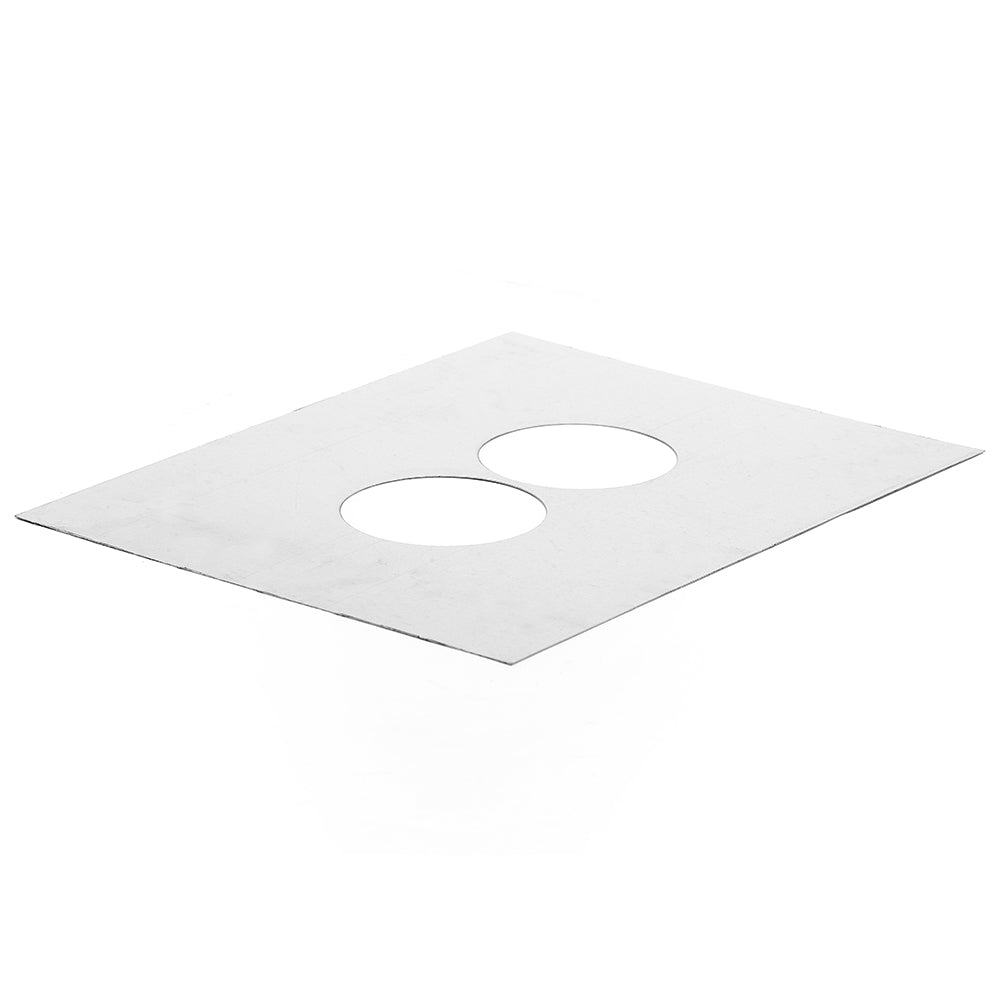 Kingsman block-off plate with two circular openings, flat metal cover