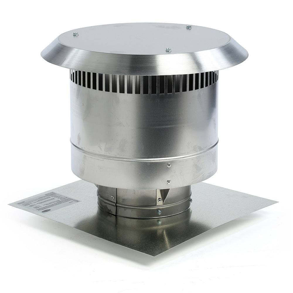 Stainless steel vertical chimney vent termination with round rain cap and vent collar