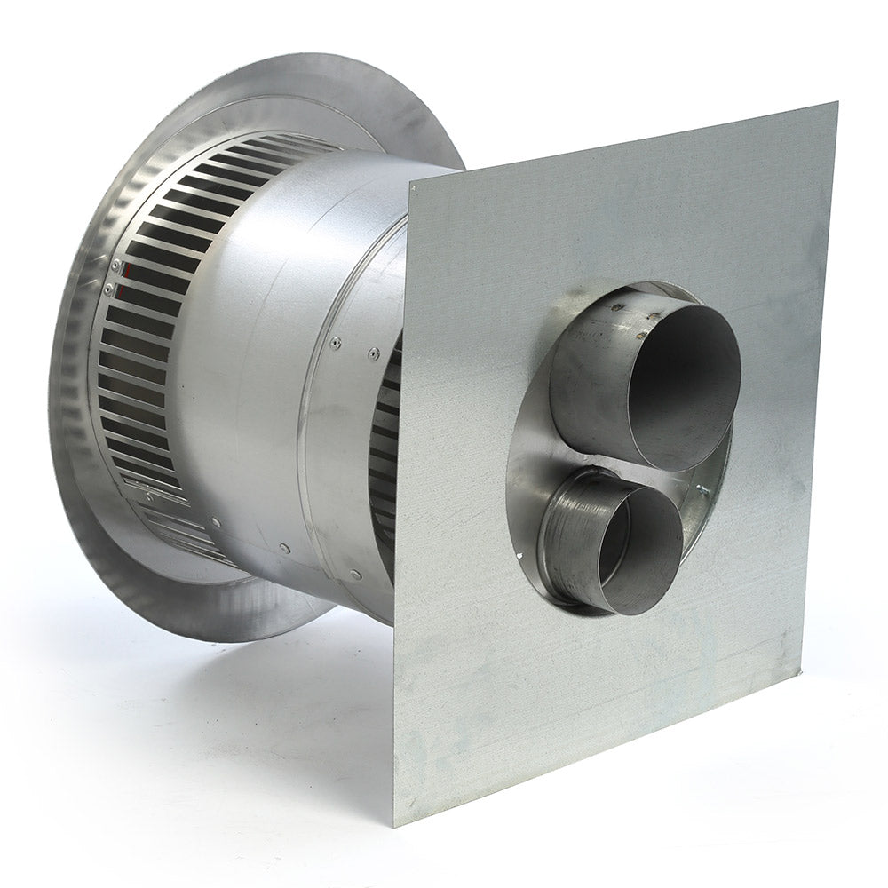 Chimney vent termination with square plate and two round openings, stainless steel