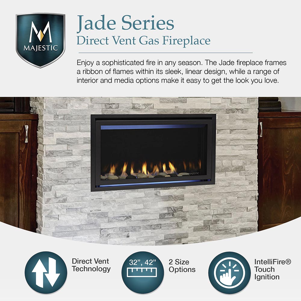 Majestic JADE32IN-B Jade 32-Inch Direct Vent Gas Fireplace
