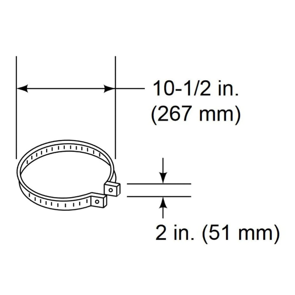 Joint band dimensions: 10-1/2 in (267 mm) diameter, 2 in (51 mm)