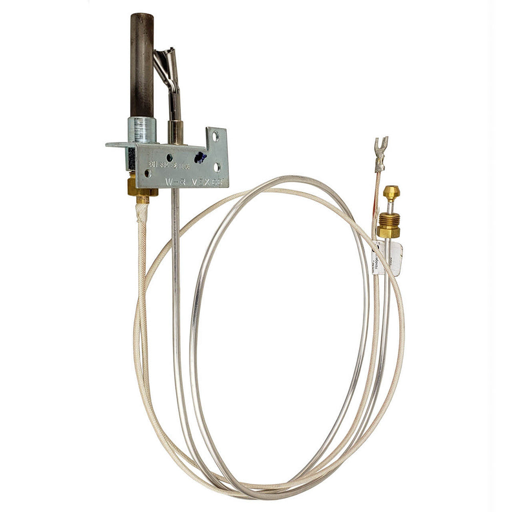 Replacement pilot assembly with metal mounting bracket and two flexible gas lines