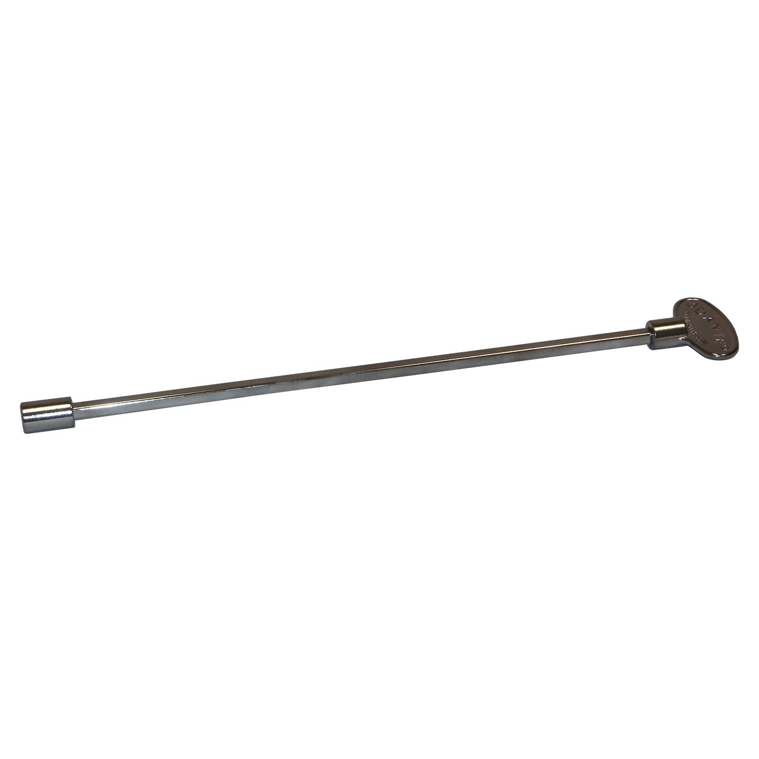 22-inch gas valve key with long metal rod and round end handle