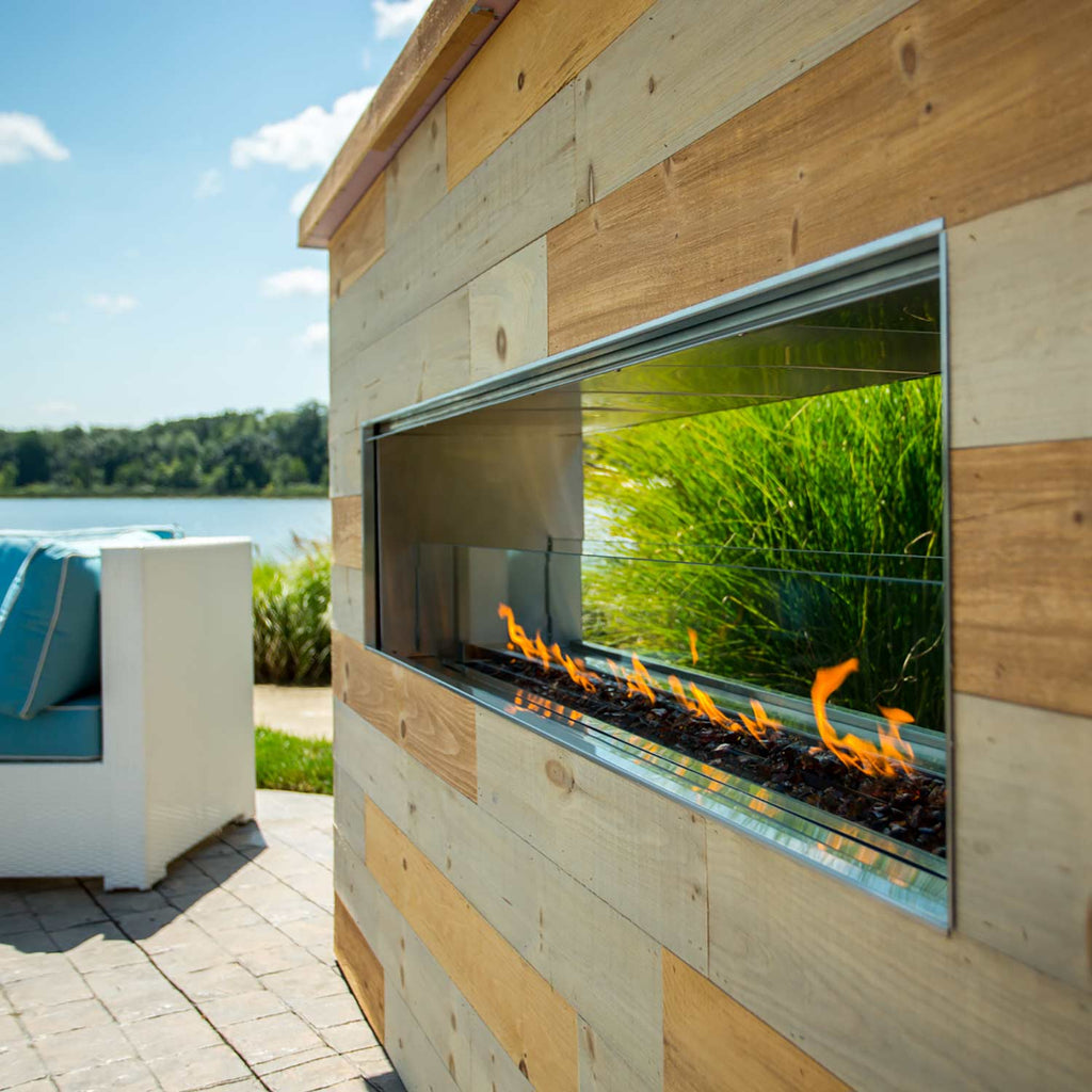 Firegear Kalea Bay Linear See-Through Outdoor Gas Fireplace, 60-Inch