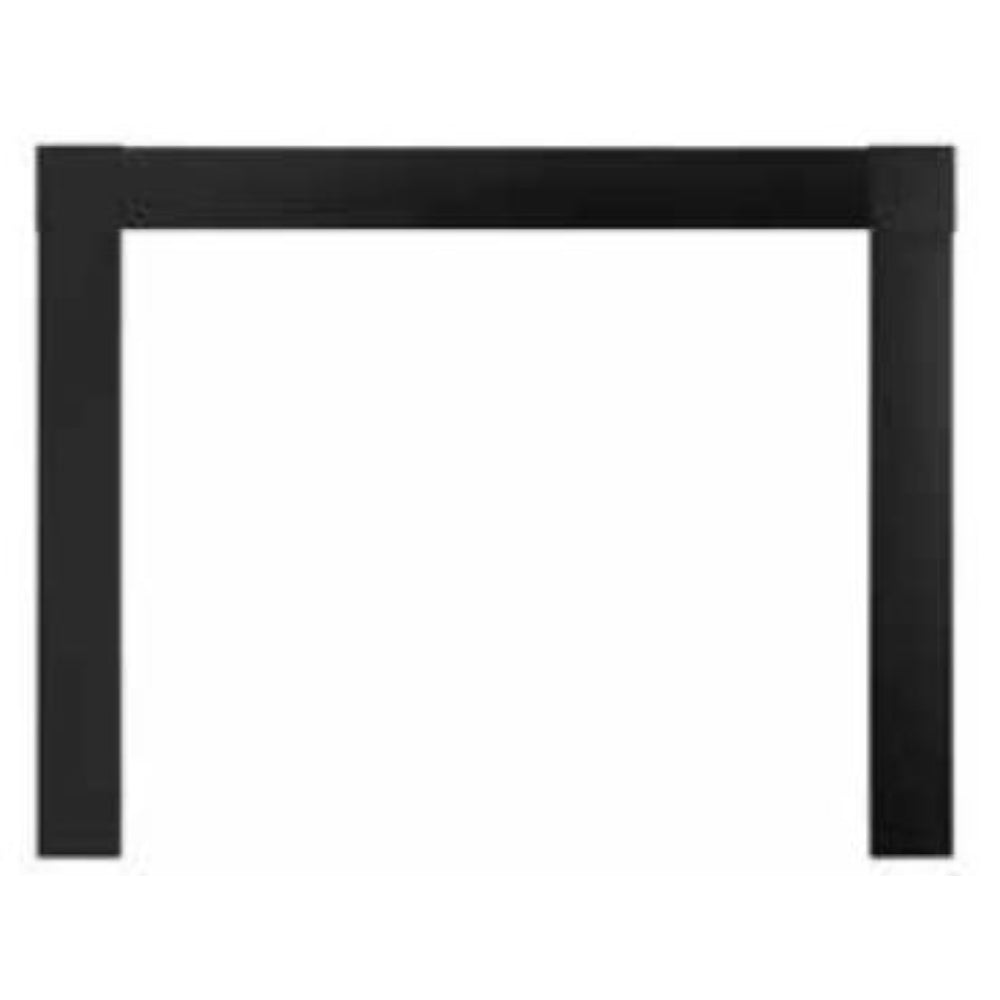 Black contemporary fireplace front frame for 36-inch firebox