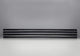 Vent louvre grille with horizontal slats, painted black finish