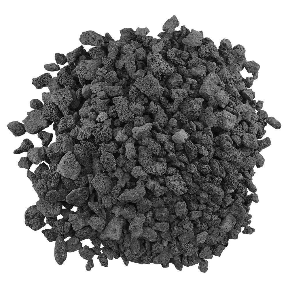 Black lava rock for fire pits, medium-sized gravel pieces
