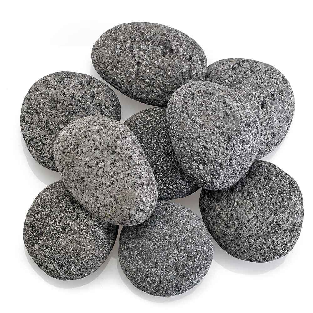 Gray lava stones, 2–4 in round pieces for fire pits