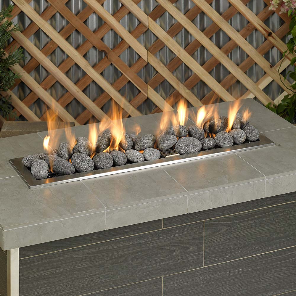 American Fire Glass Gray Lava Stone, 20 pounds, Large 2-4 Inch