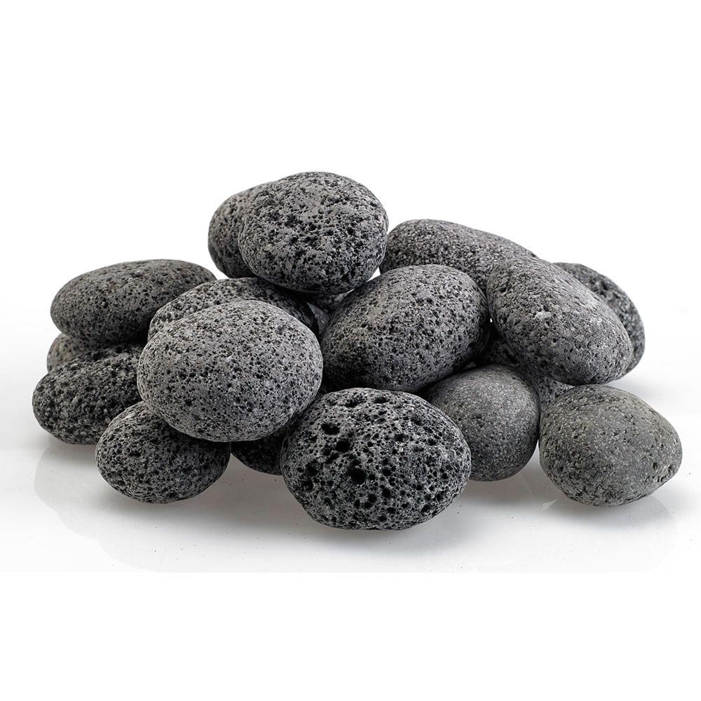 Gray lava stones, medium 1–2 inch, rounded rocks piled in a mound