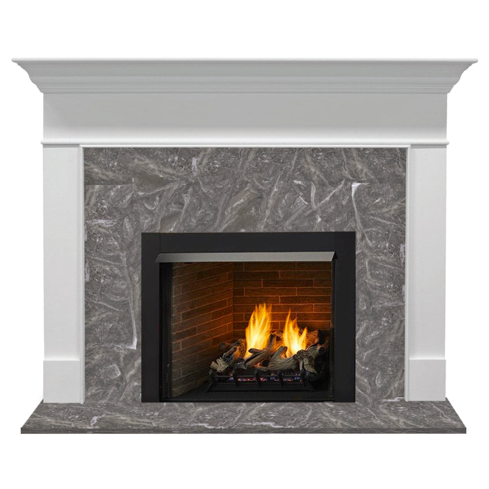 Monessen Lo-Rider 42-Inch Vent-Free Circulating Firebox with Wescott Flush Mantel, Primed MDF Finish