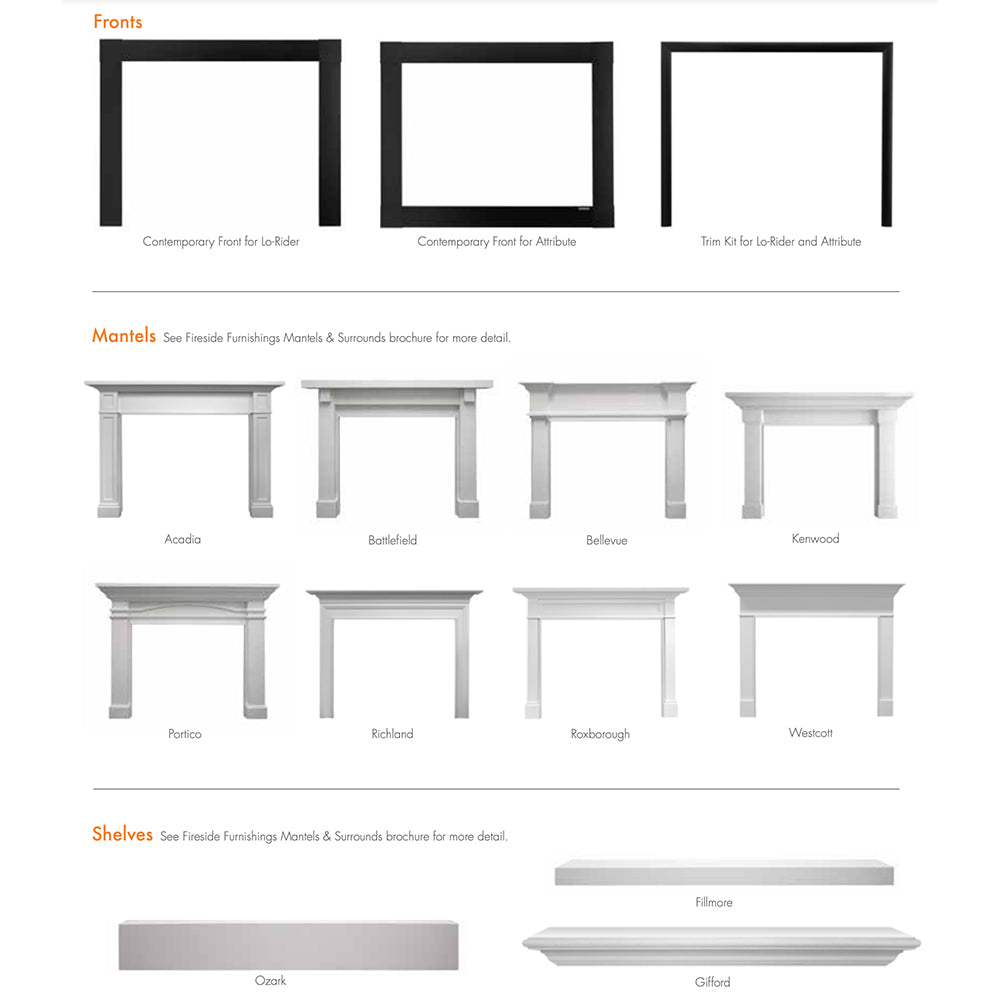 Monessen LCUF42CR-C Lo-Rider 42-Inch Circulating Brick Vent-Free Firebox with Gas Log Set