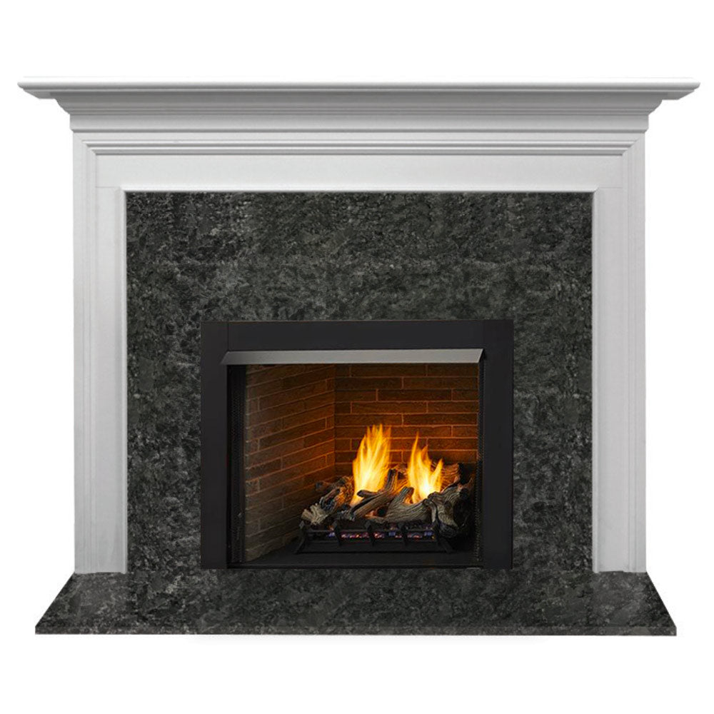 Monessen Lo-Rider 36-Inch Vent-Free Circulating Firebox with Richland Flush Mantel, Primed MDF Finish