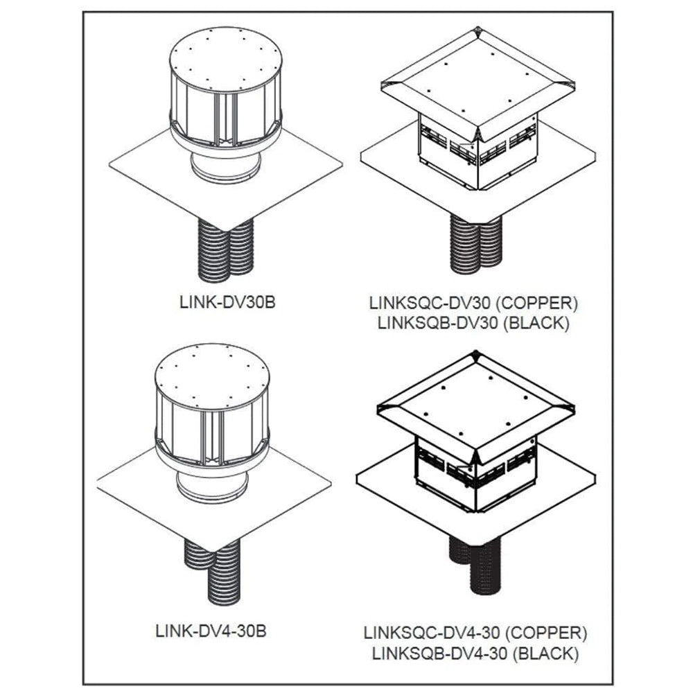 Majestic LINKSQB-DV4-30 Direct Vent Insert Kit With One 4-Foot