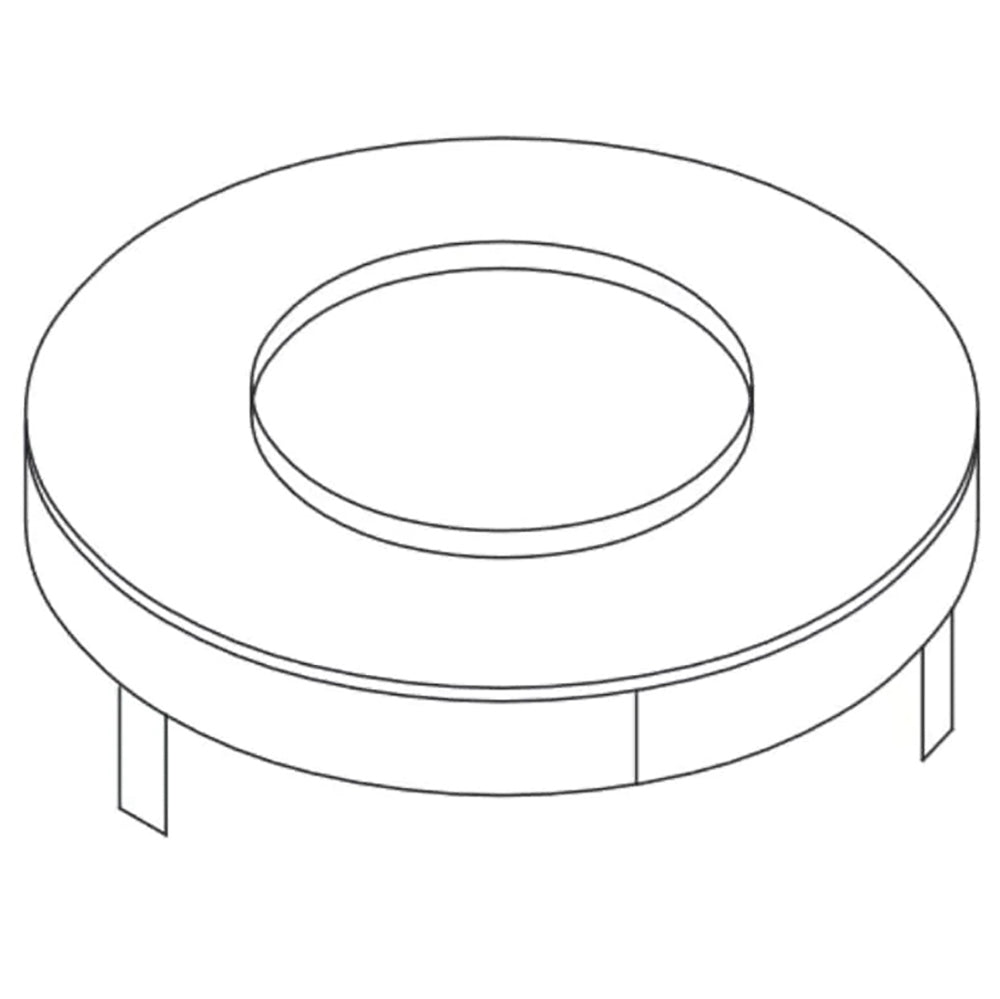 Round metal flashing adapter with inner circular opening and flange