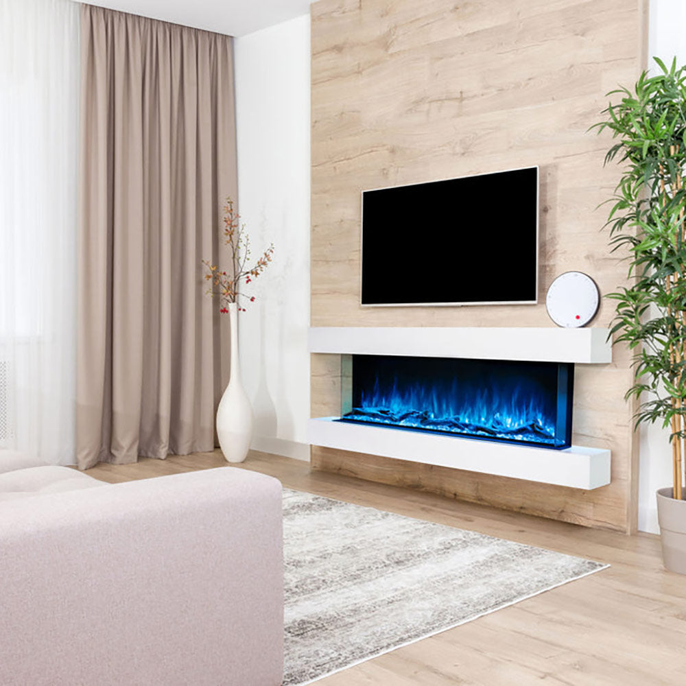 Modern Flames LPM-6816-WMC Landscape Pro Multi 68-Inch Three-Sided Electric Fireplace with Wall Mount Mantel