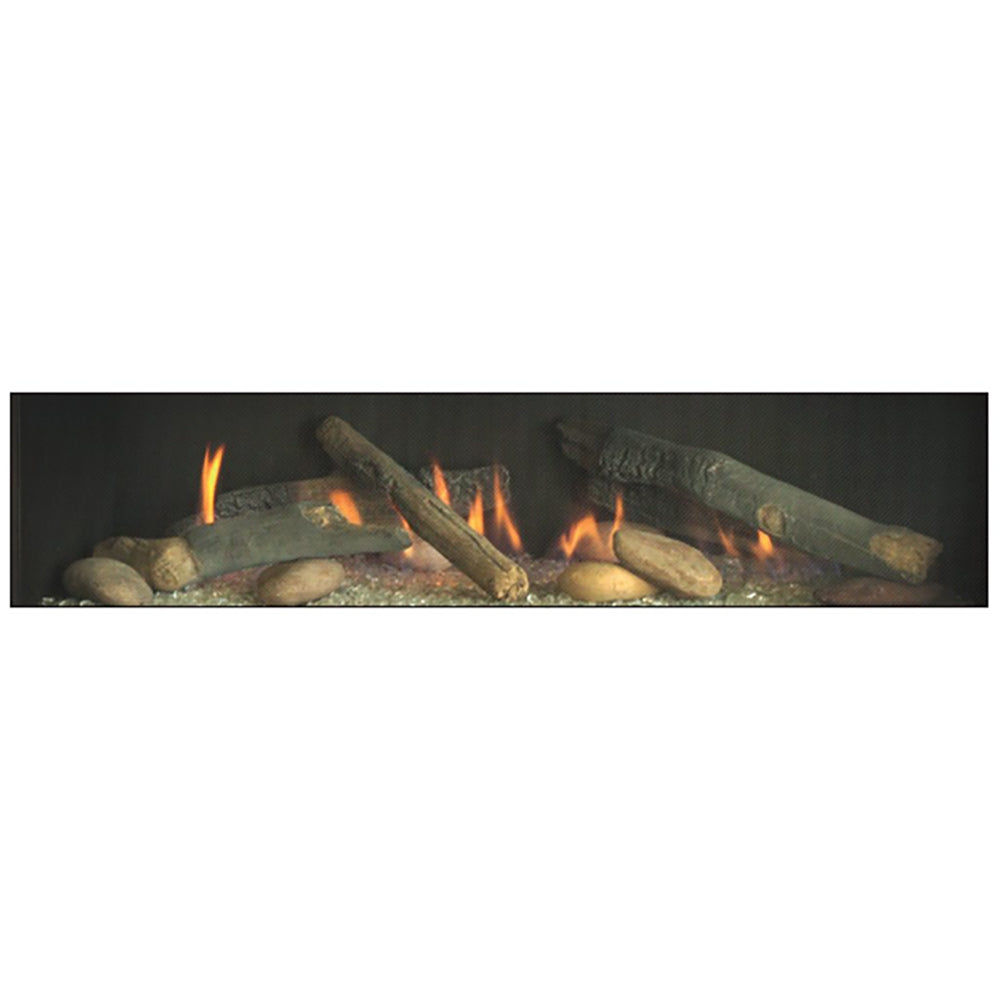 Fireplace log and river rock accessory kit with faux flames
