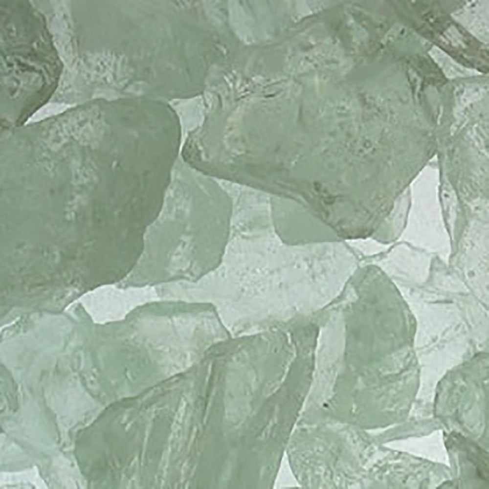 Green translucent crystal glass media stones, irregular chunky pieces