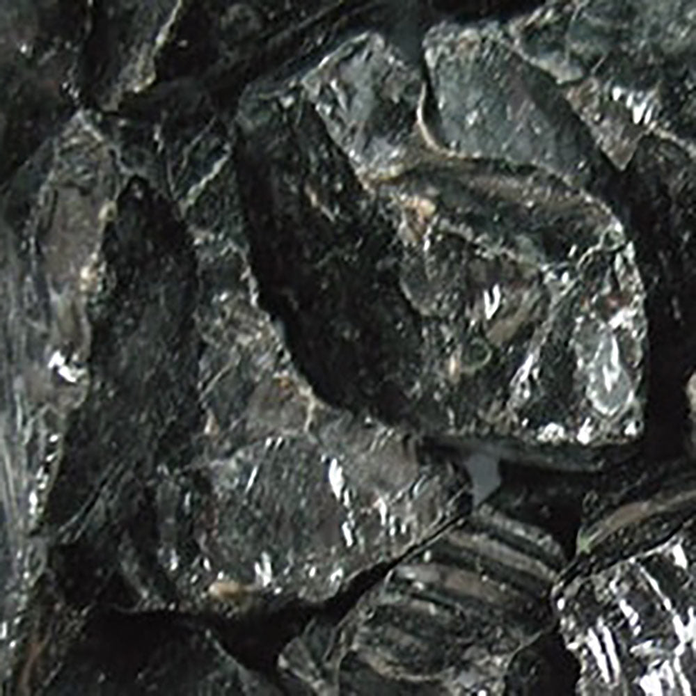 Ebony fire glass pieces with reflective black shards