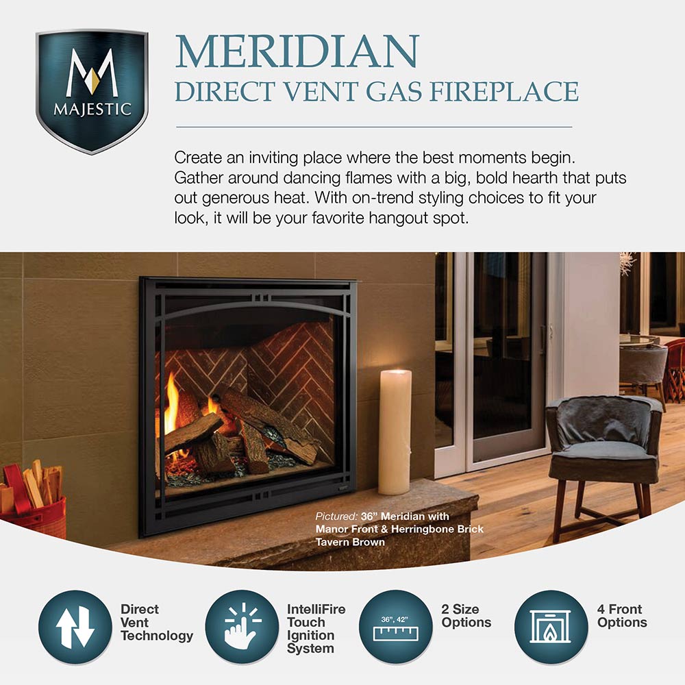Majestic Meridian 36-Inch Direct Vent Gas Fireplace