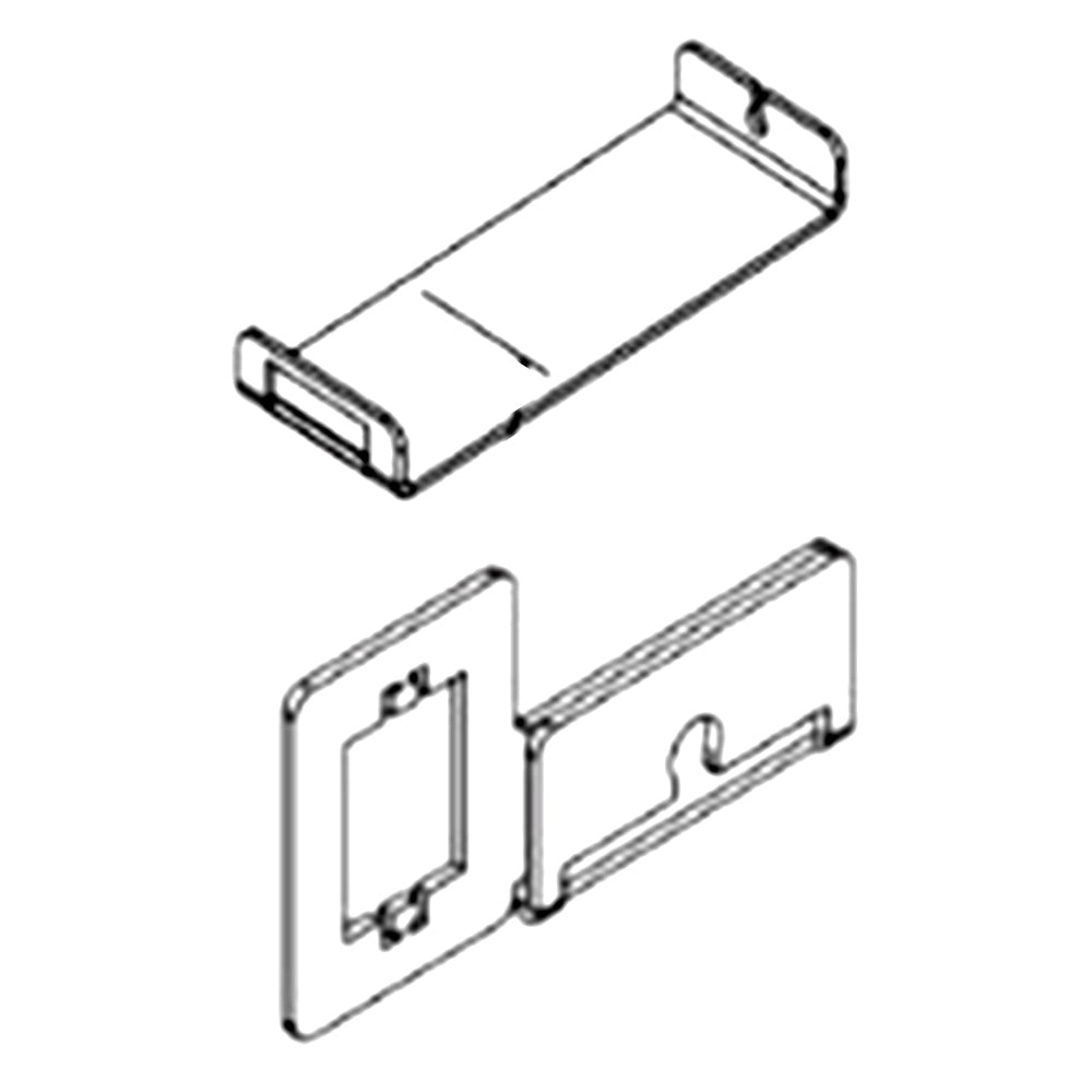 Metal USB-C relocation kit with two mounting brackets and cable insert housing