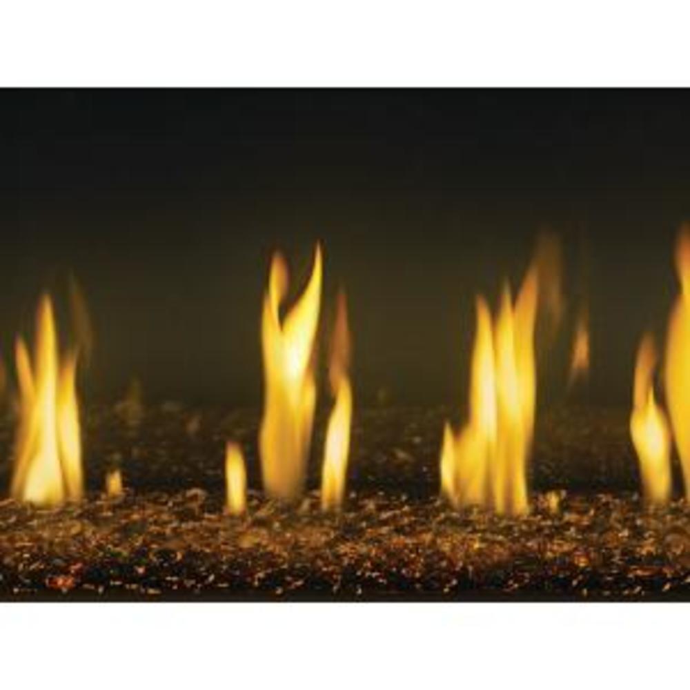 Fireplace flame effect with amber-yellow flames and glowing ember bed