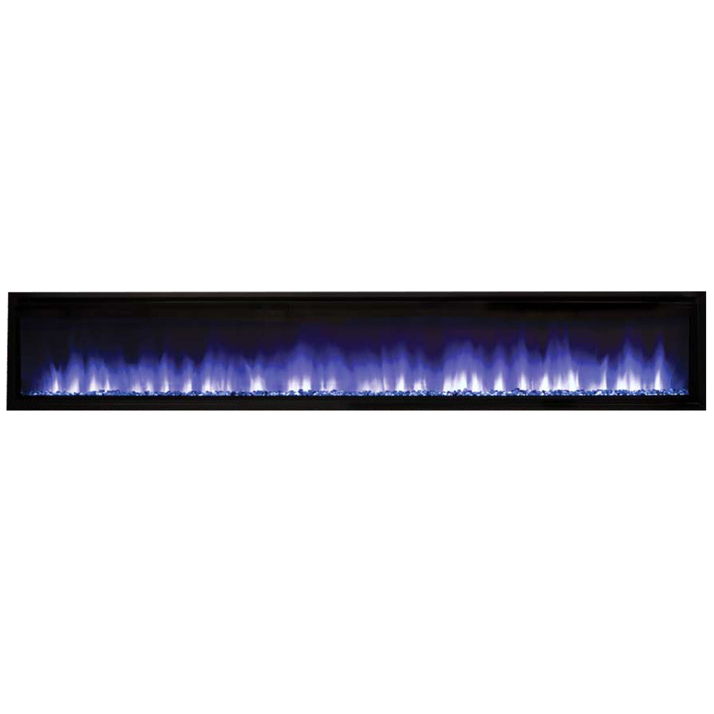 Superior MPE-D Built-In Linear Electric Fireplace with Driftwood Logs and Smoked Crystal Ember Bed