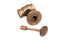 Gas shut-off valve kit with antique brass components, including lever handle and knob