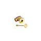 Gas shut-off valve kit with antique brass finish, threaded fittings, and brass lever handle