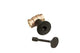 Gas shut-off valve kit with dark finish knob, lever handle, and brass fittings