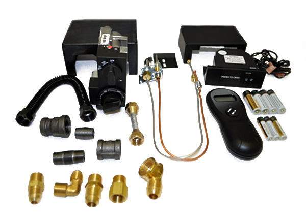 Flame modulating safety pilot kit with remote, pilot valve and brass fittings