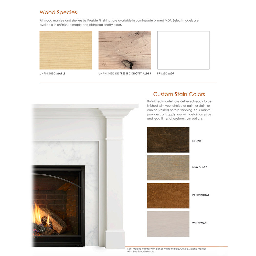 Monessen Exacta 36-Inch Vent-Free Circulating Firebox with Wescott Flush Mantel, Primed MDF Finish