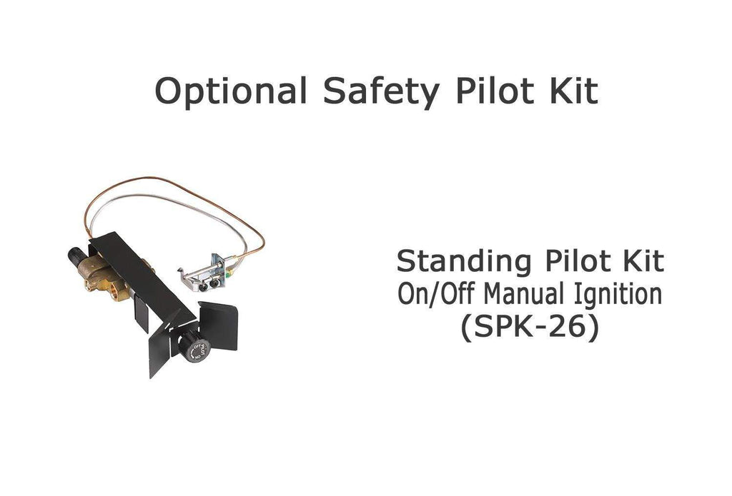 Optional safety pilot kit with standing pilot assembly and connected lead