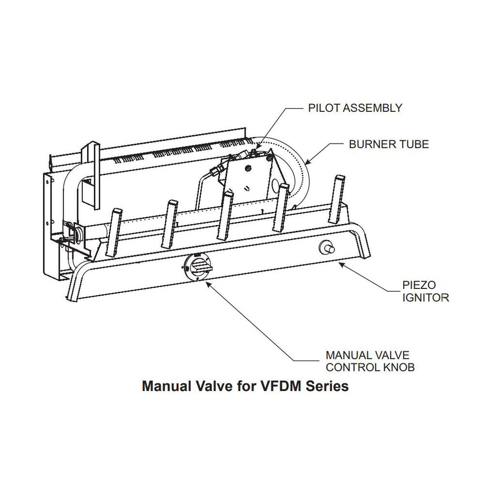 White Mountain Hearth VFDMxx Flint Hill Ceramic Fiber Gas Log Set with Ventless Burner and Manual Pilot Valve